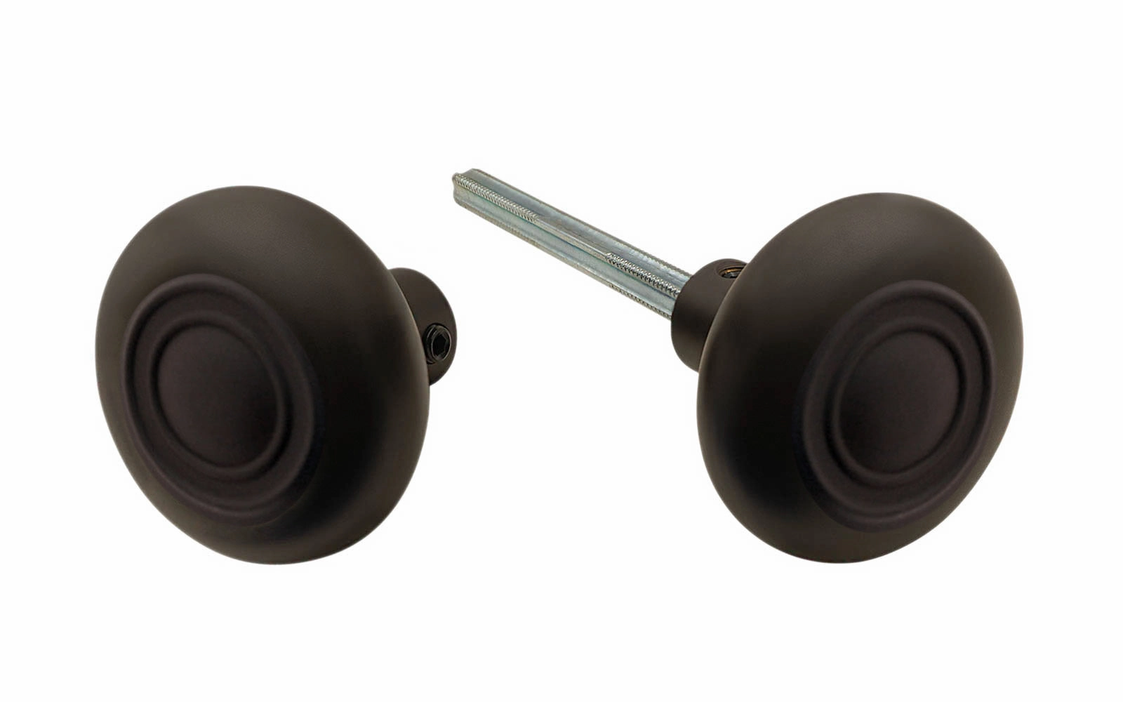 Pair of Brass Circle-Ring Design Doorknobs