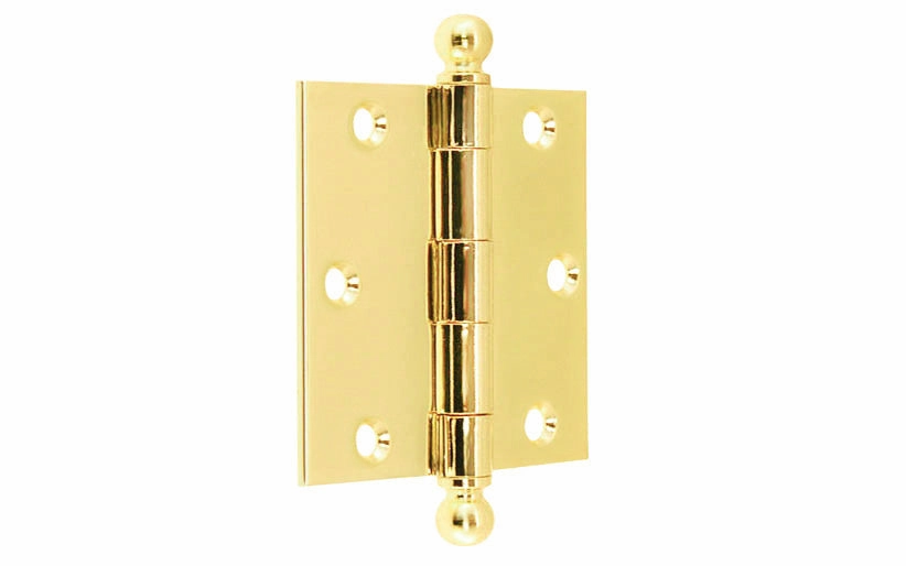 Pair of Classic Ball-Tip Door Hinges ~ 3" x 3"
