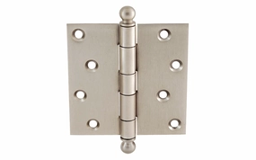 Pair of Classic Ball-Tip Door Hinges ~ 4" x 4"