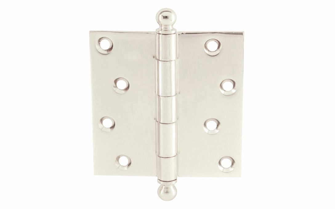 Pair of Classic Ball-Tip Door Hinges ~ 4" x 4"