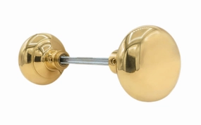 Pair of Classic Brass Smooth Doorknobs