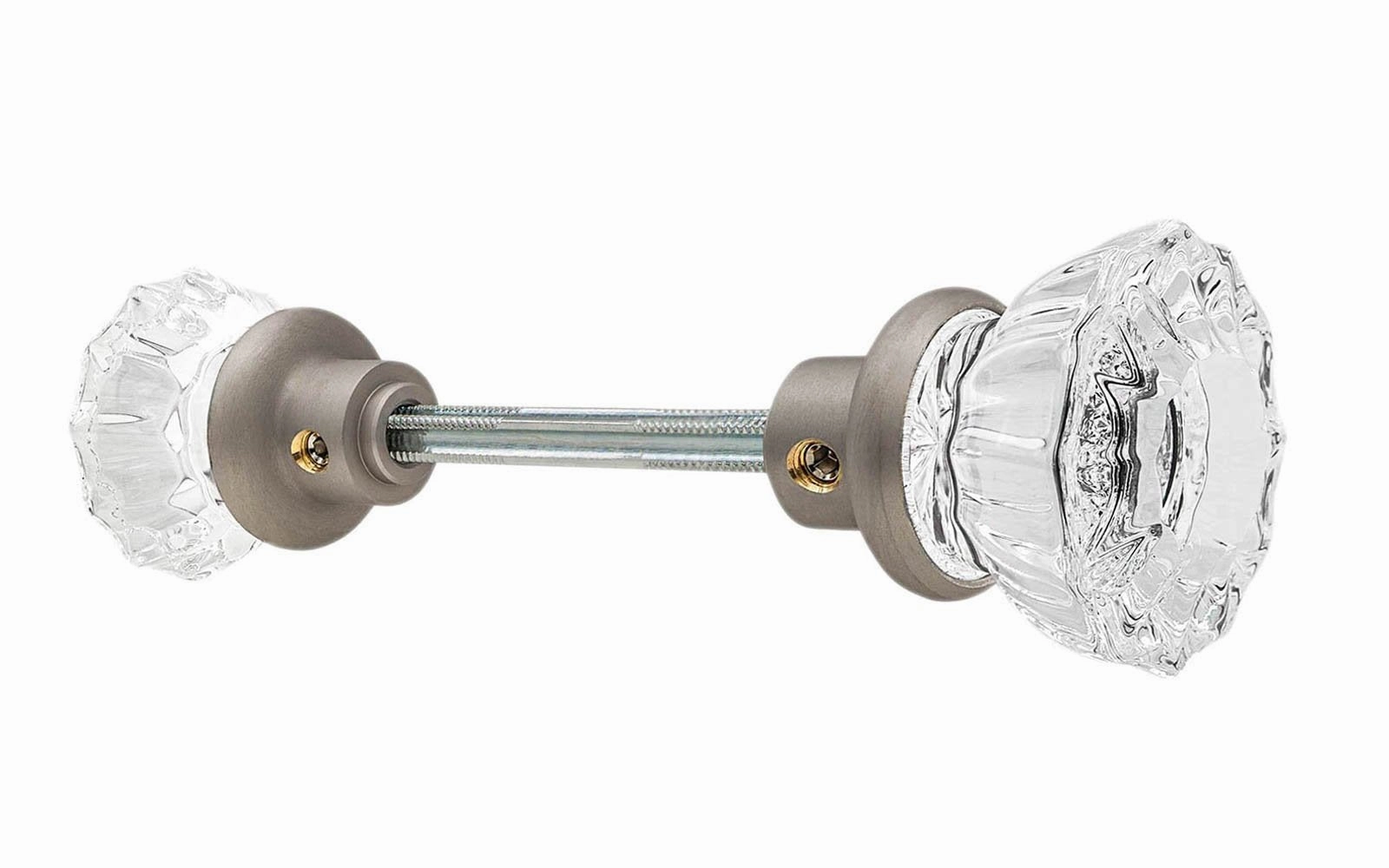 Pair of Fluted Clear Glass Doorknobs