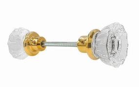 Pair of Fluted Clear Glass Doorknobs