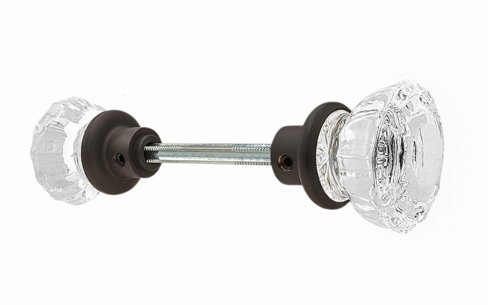 Pair of Fluted Clear Glass Doorknobs