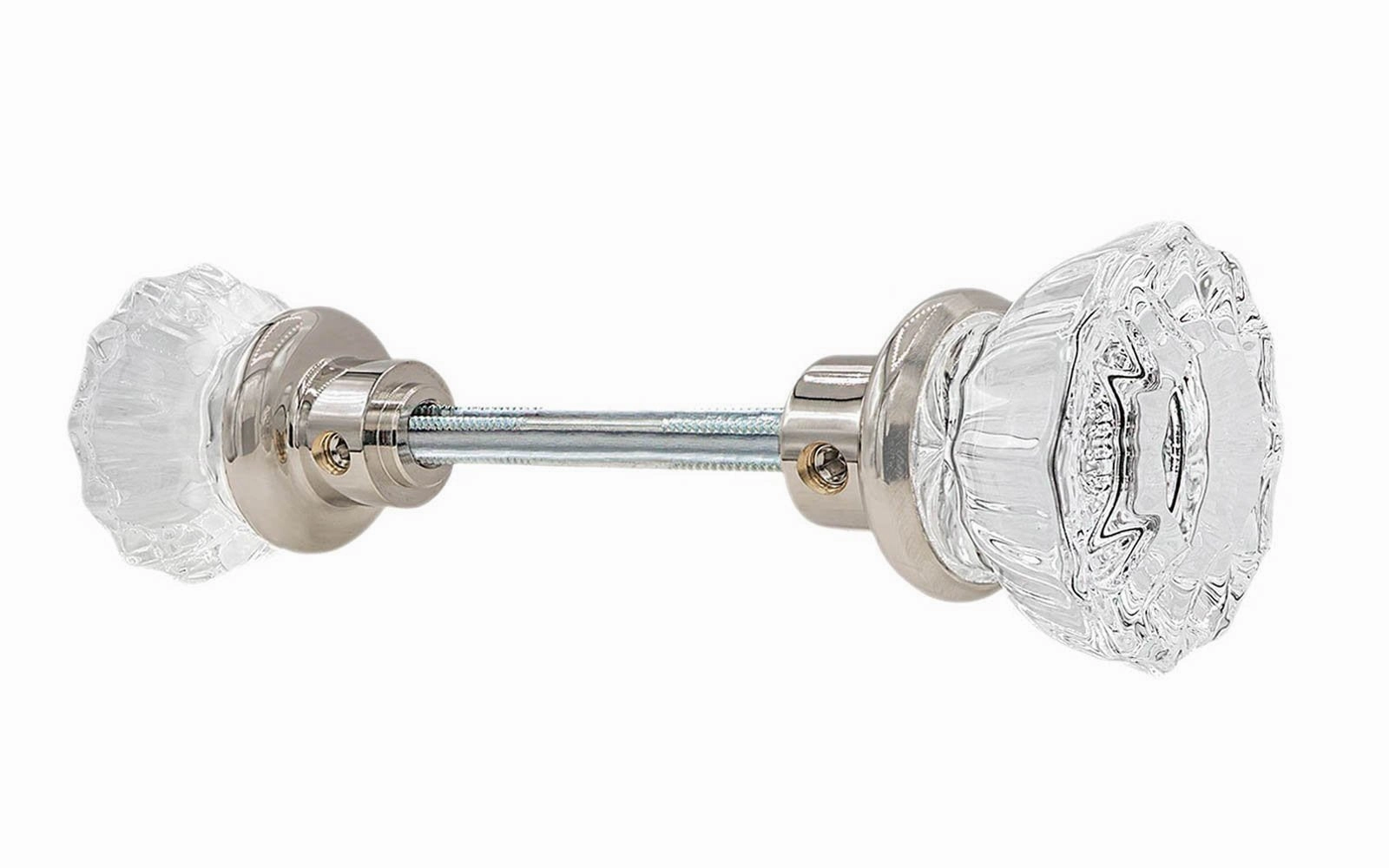 Pair of Fluted Clear Glass Doorknobs