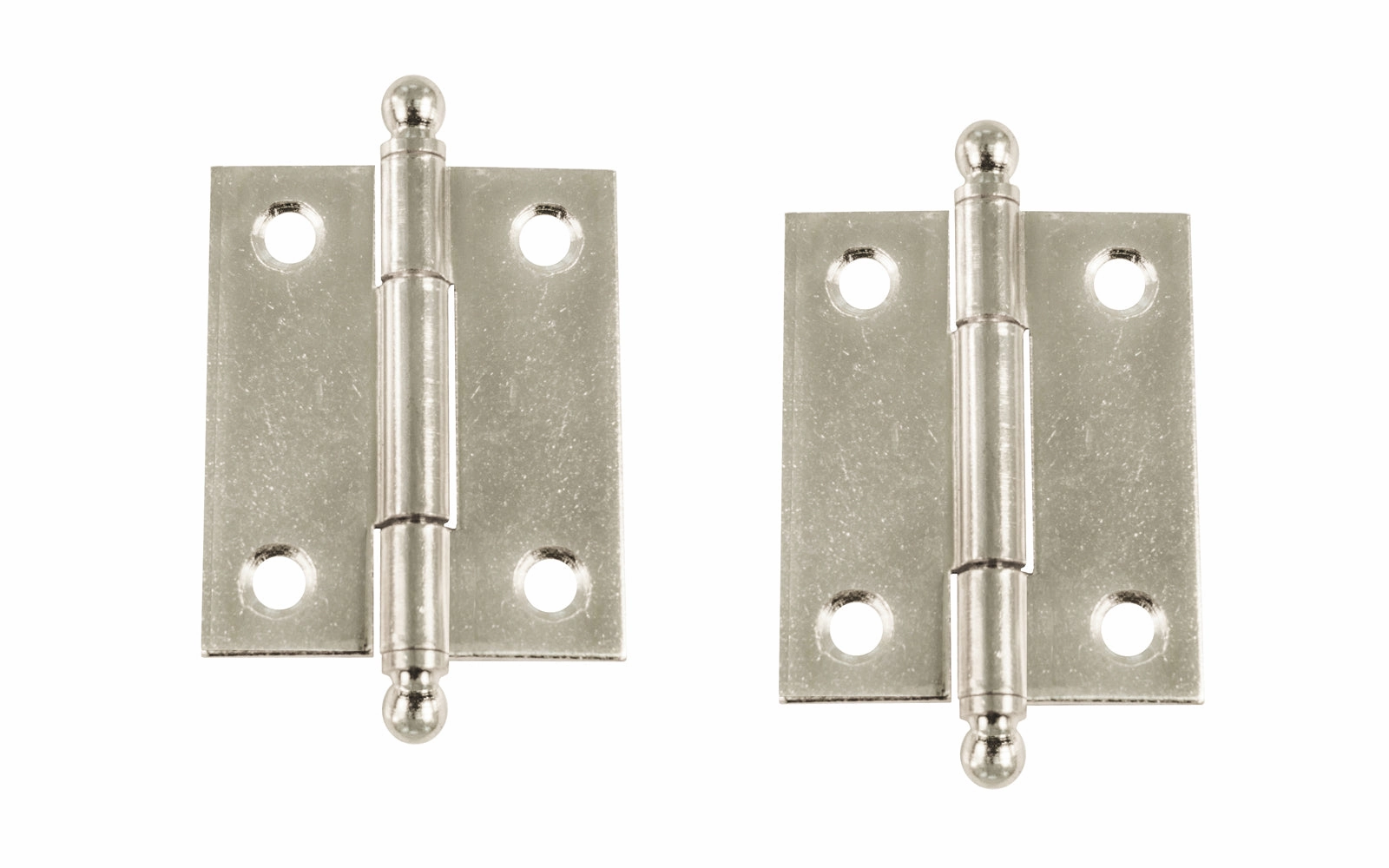 Pair of Loose Pin Plated Steel Ball-Tip Cabinet Hinges ~ 1-15/16" x 1-5/8"