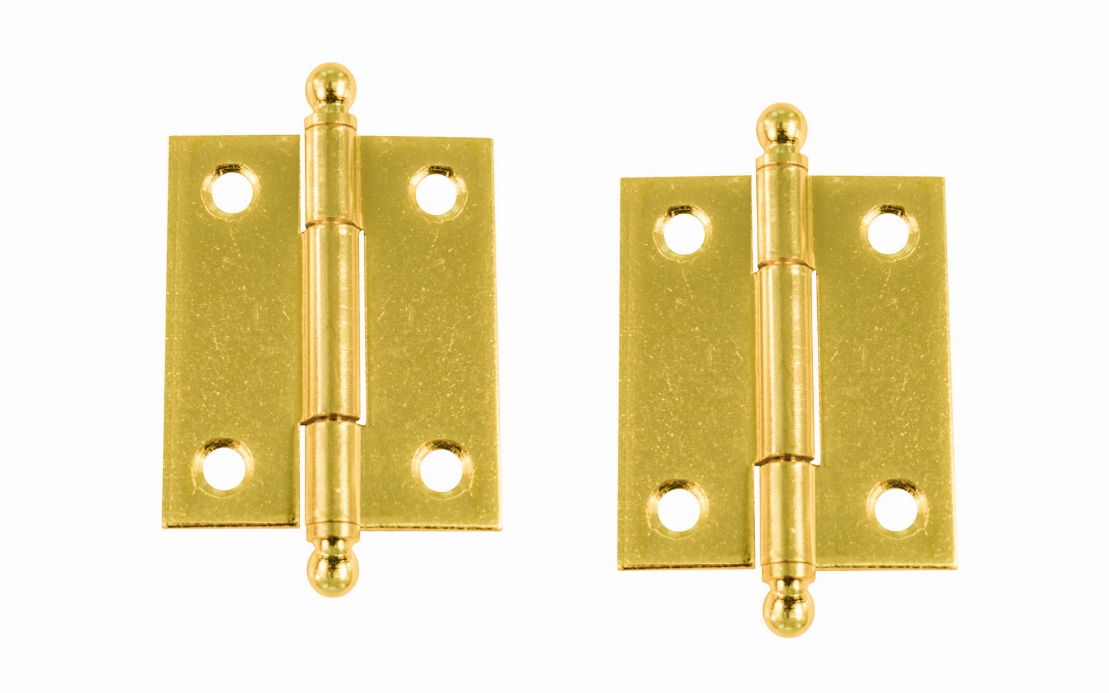 Pair of Loose Pin Plated Steel Ball-Tip Cabinet Hinges ~ 1-15/16" x 1-5/8"