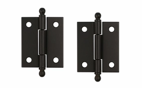 Pair of Loose Pin Plated Steel Ball-Tip Cabinet Hinges ~ 1-15/16" x 1-5/8"