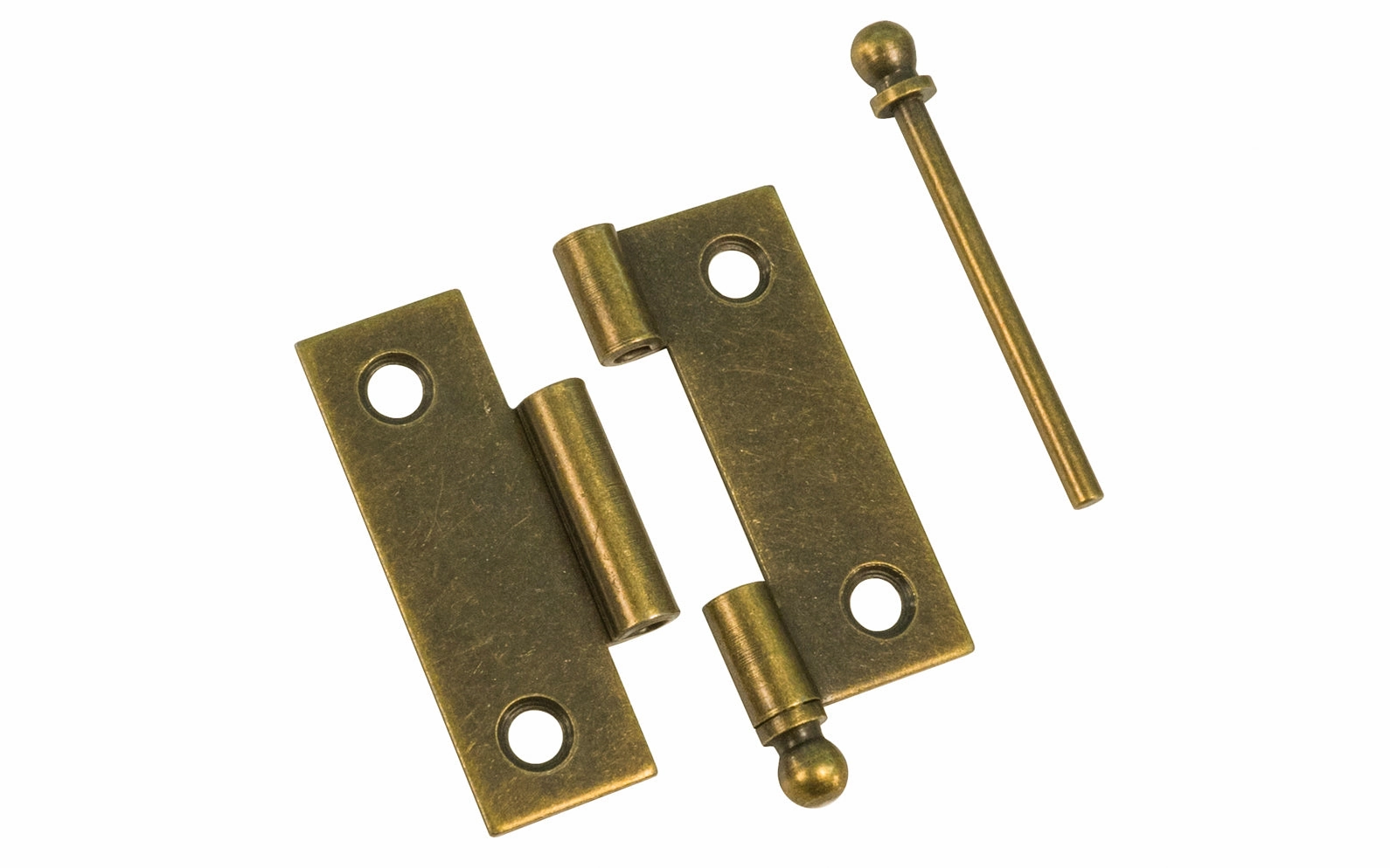 Pair of Loose Pin Plated Steel Ball-Tip Cabinet Hinges ~ 1-15/16" x 1-5/8"