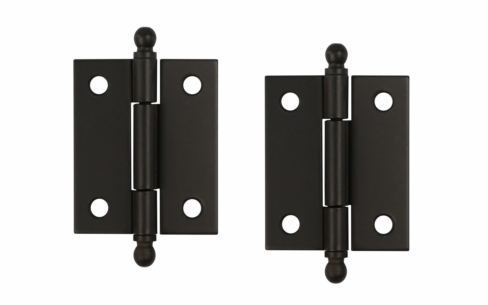 Pair of Loose Pin Plated Steel Ball-Tip Cabinet Hinges ~ 1-15/16" x 1-5/8"