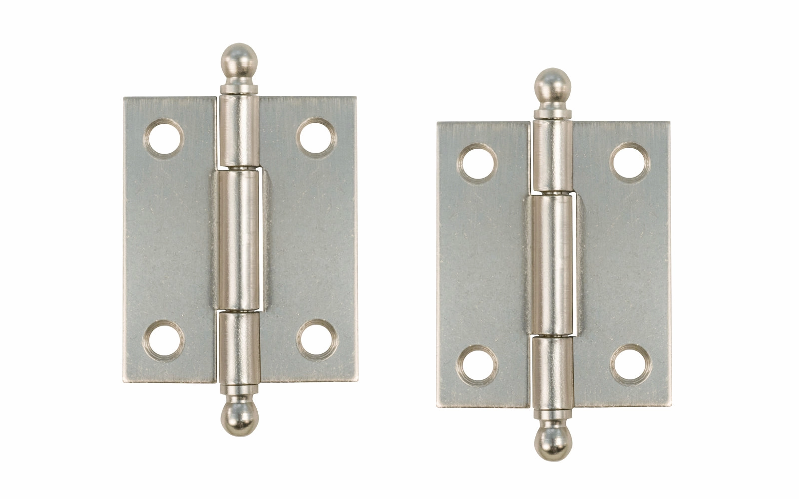 Pair of Loose Pin Plated Steel Ball-Tip Cabinet Hinges ~ 1-15/16" x 1-5/8"