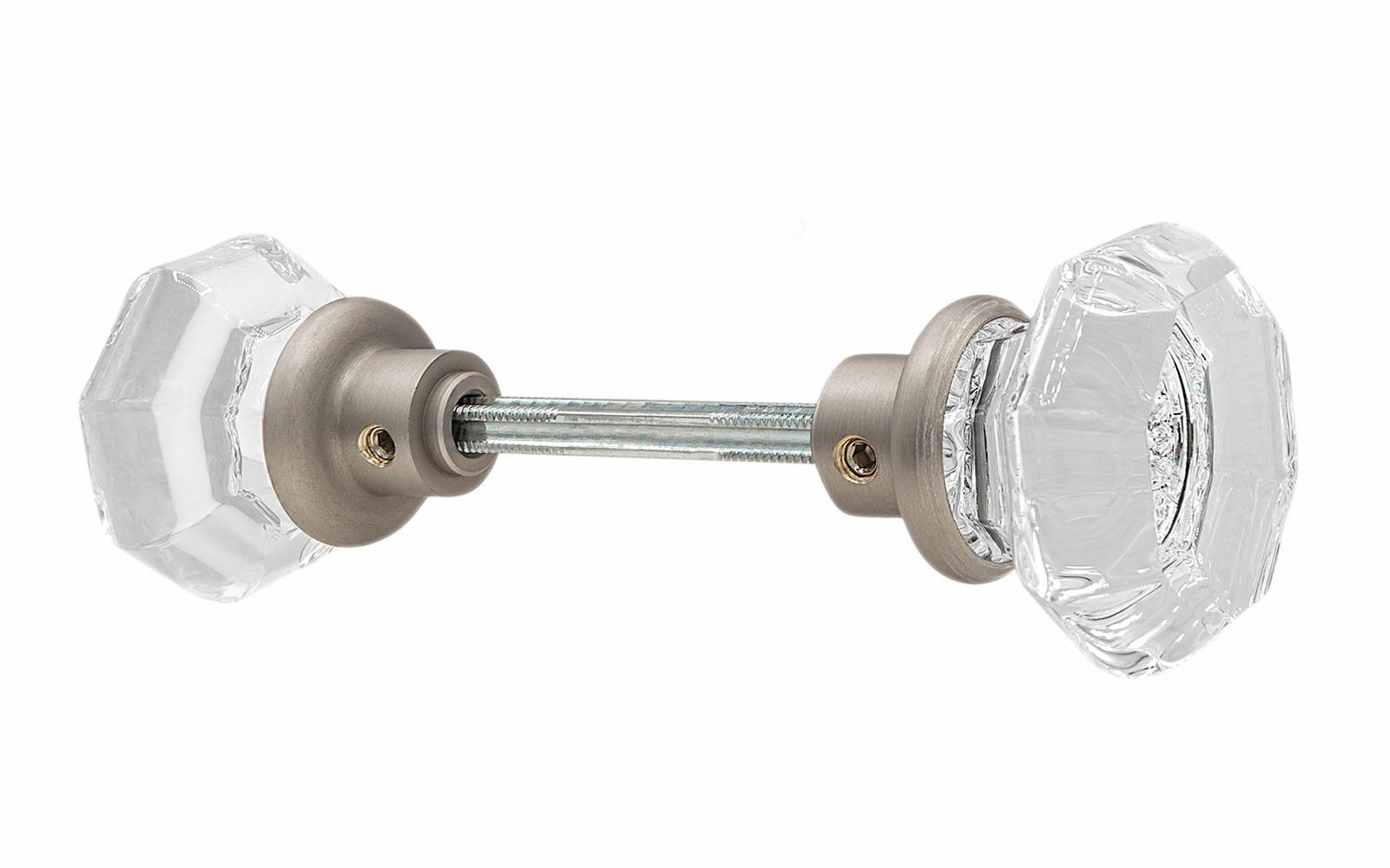 Pair of Octagonal Clear Glass Doorknobs