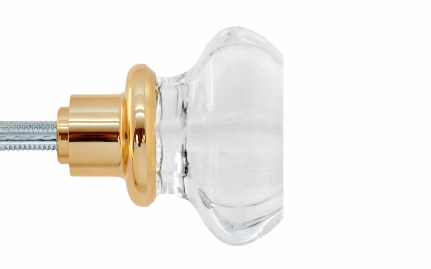 Pair of Octagonal Clear Glass Doorknobs