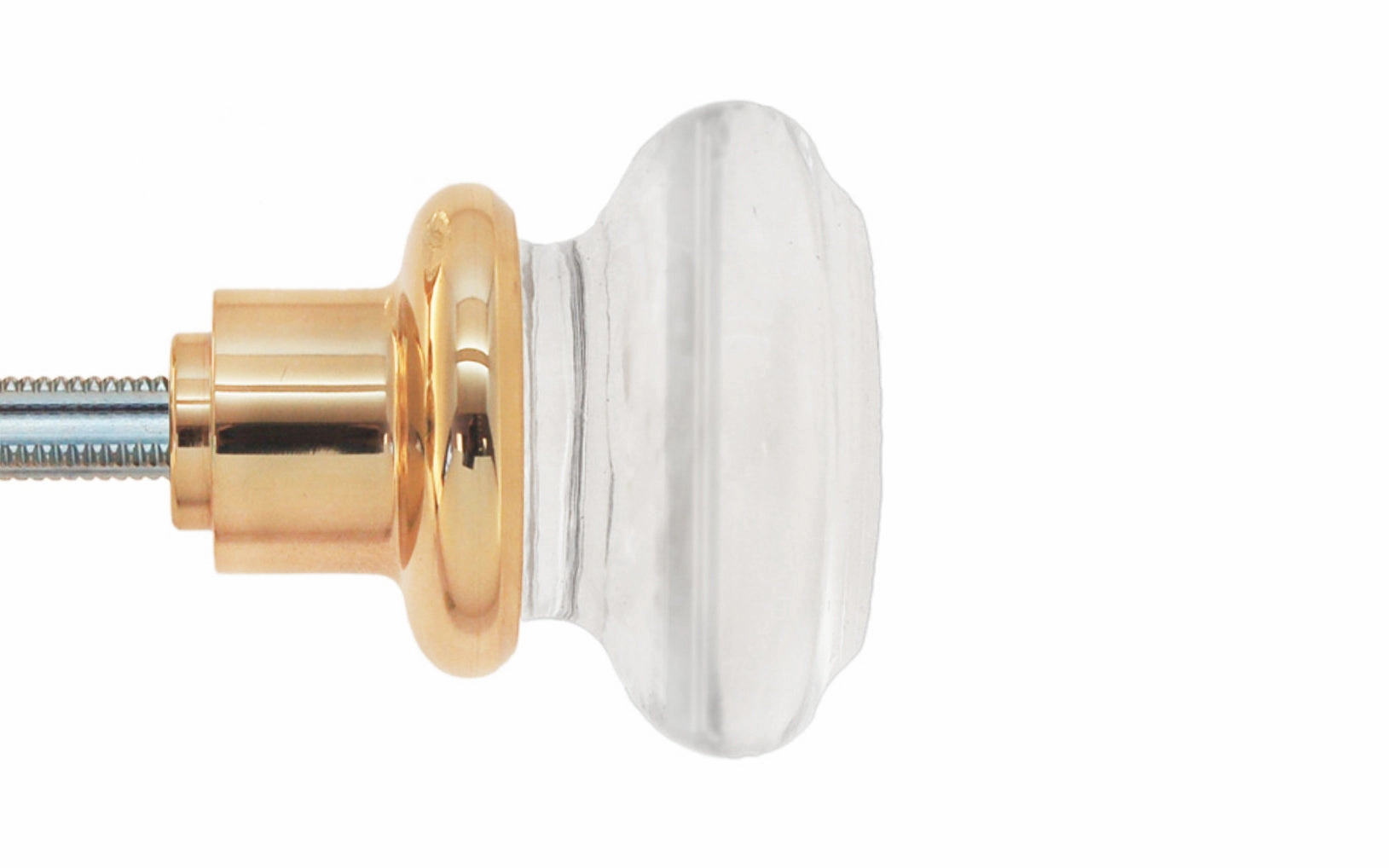 Pair of Round Clear Glass Doorknobs