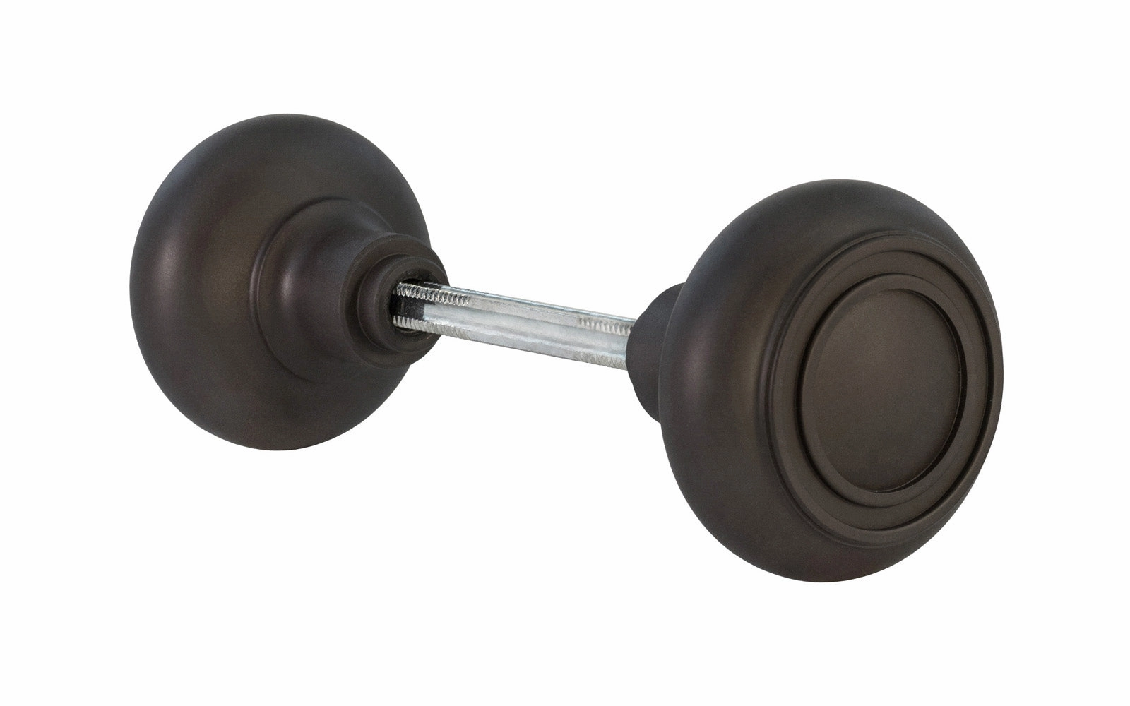 Pair of Solid Brass Core "Circle-Ring" Doorknobs