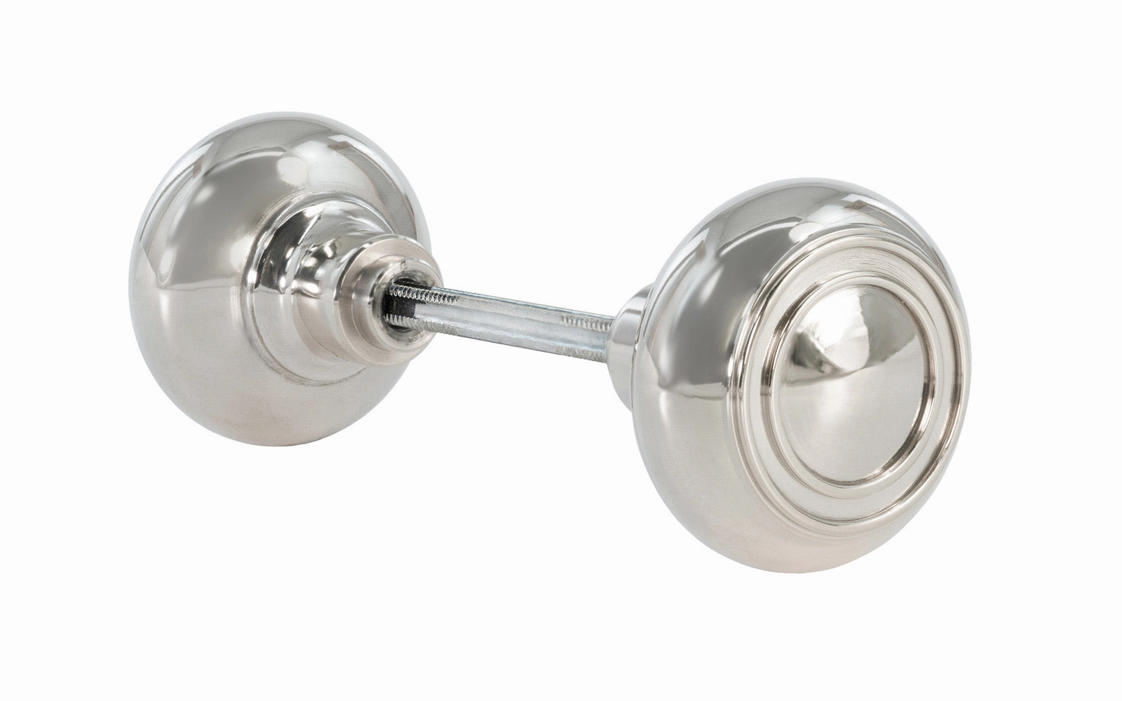 Pair of Solid Brass Core "Circle-Ring" Doorknobs