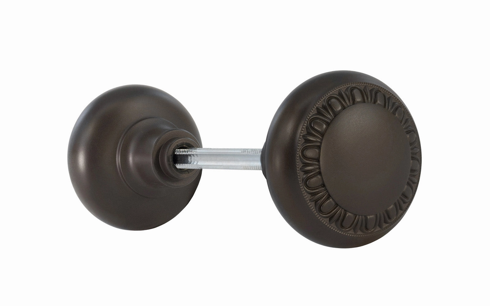 Pair of Solid Brass Core "Eggdart" Doorknobs