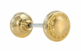 Pair of Solid Brass Core "Eggdart" Doorknobs