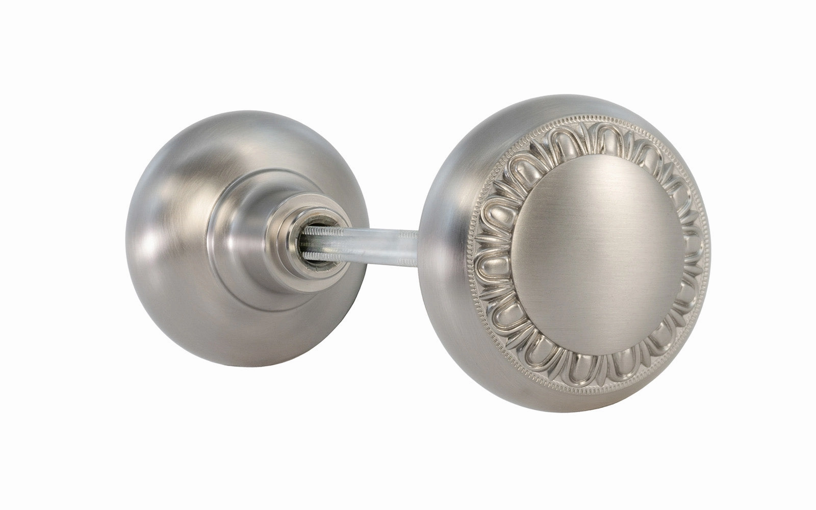 Pair of Solid Brass Core "Eggdart" Doorknobs