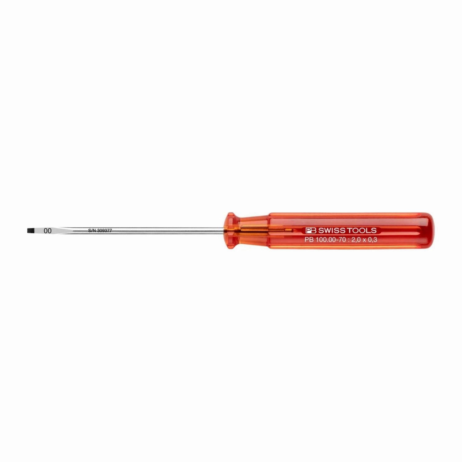 PB Swiss PB 100.00-70 Slotted Classic Screwdrivers, 0.3mm x 70mm