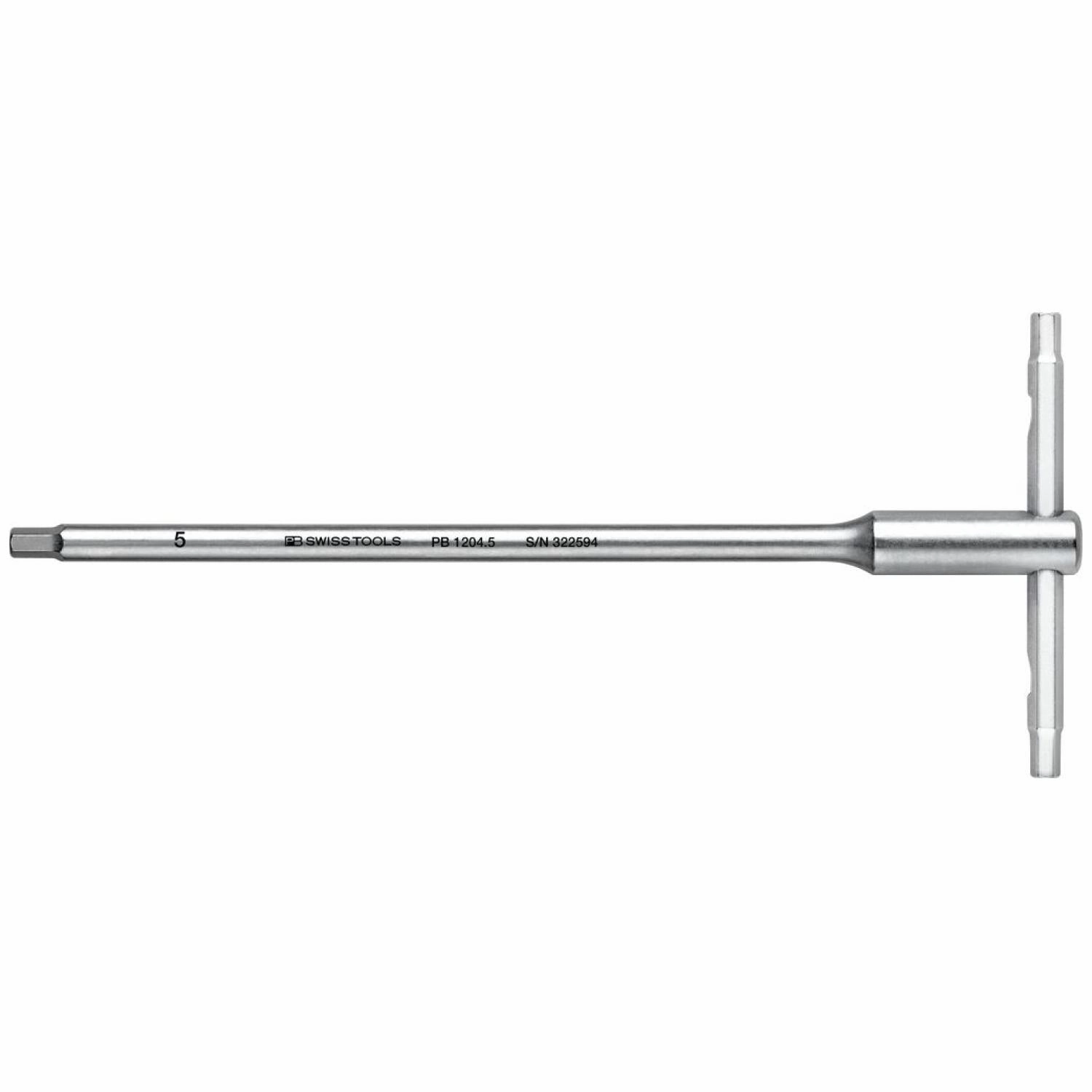 PB Swiss PB 1204.5  Hex Screwdriver with Sliding T-Handle, 5 mm, 195 mm