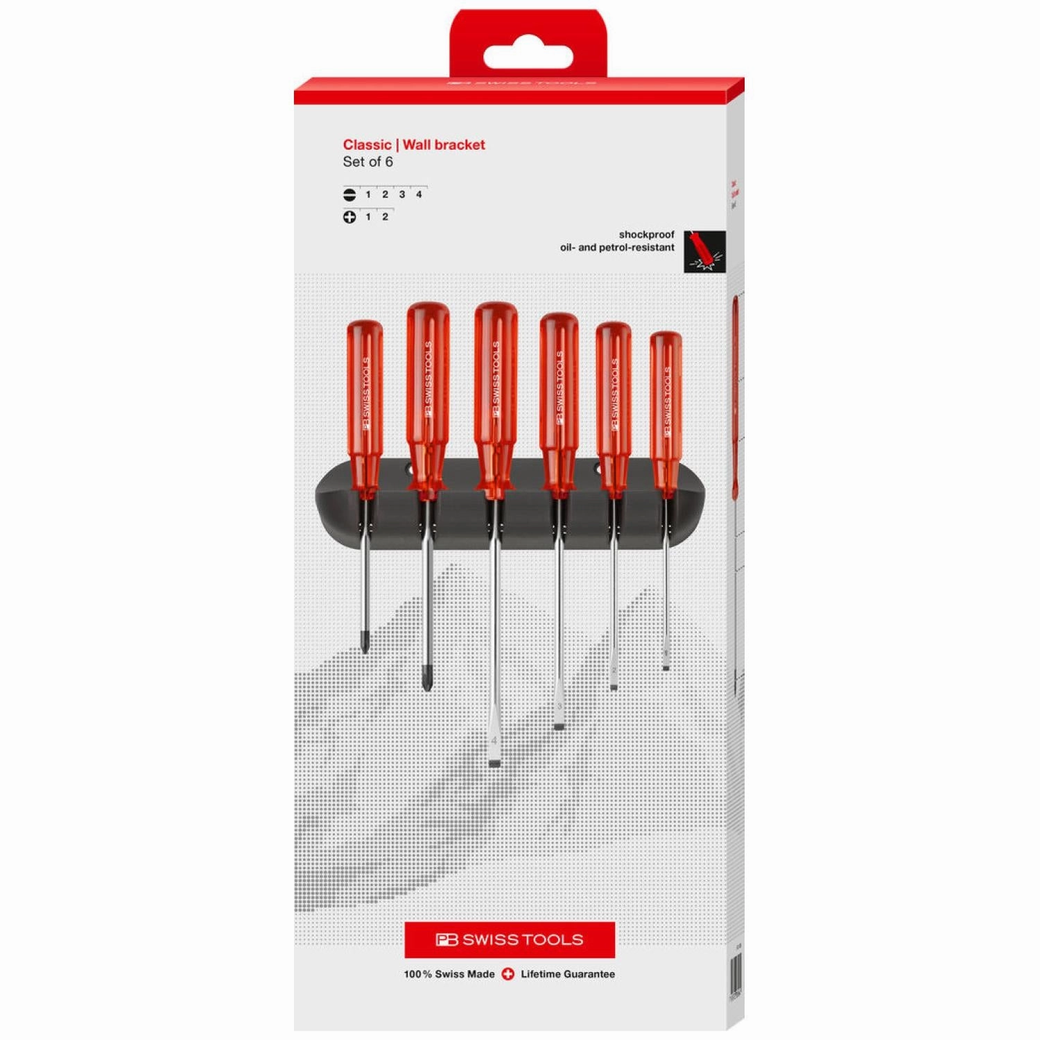 PB Swiss PB 244 Classic Screwdrivers Set with Wall Mount