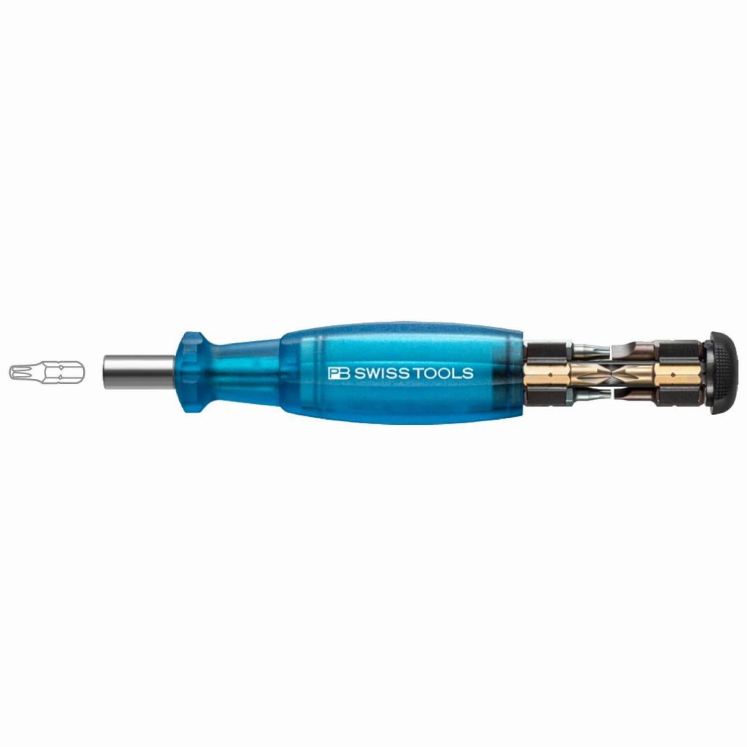PB Swiss PB 6464.Blue Bit Holding Screwdriver with Magazine, Slotted, Phillips, TORX, 9 Pcs