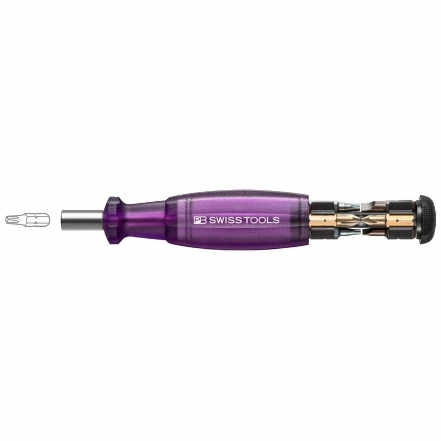 PB Swiss PB 6464.Purple Bit Holding Screwdriver with Magazine, Slotted, Phillips, TORX, 9 Pcs