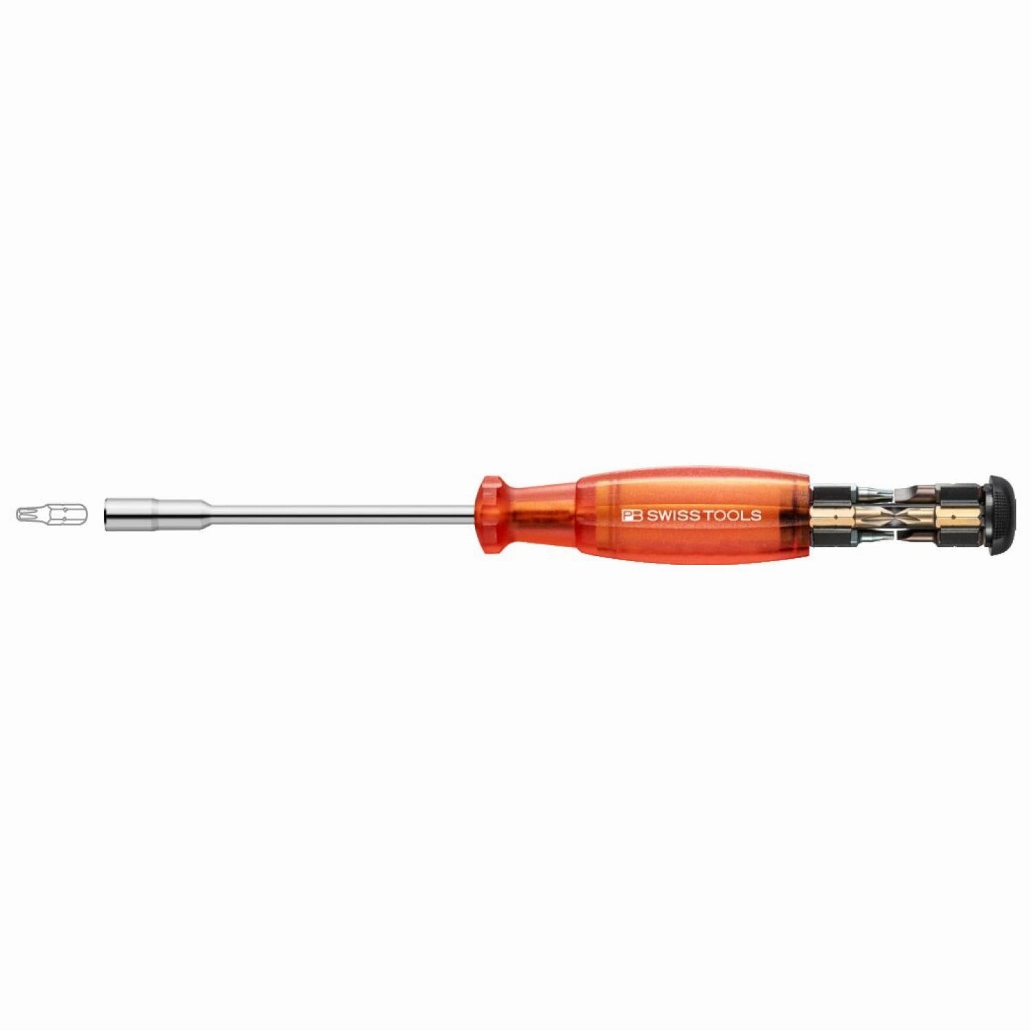 PB Swiss PB 6465.Red Bit Holding Screwdriver with Magazine, Slotted, Phillips, TORX, 9 Pcs