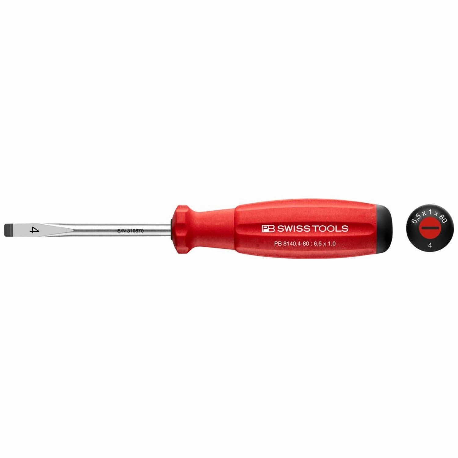 PB Swiss PB 8140.4-80 Swiss Grip Screwdrivers For Slotted Screws, L - 185 mm