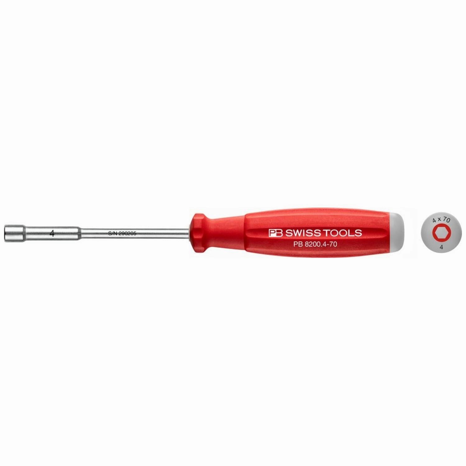 PB Swiss PB 8200.4-70 SwissGrip Socket Screwdrivers Hex - 4 mm
