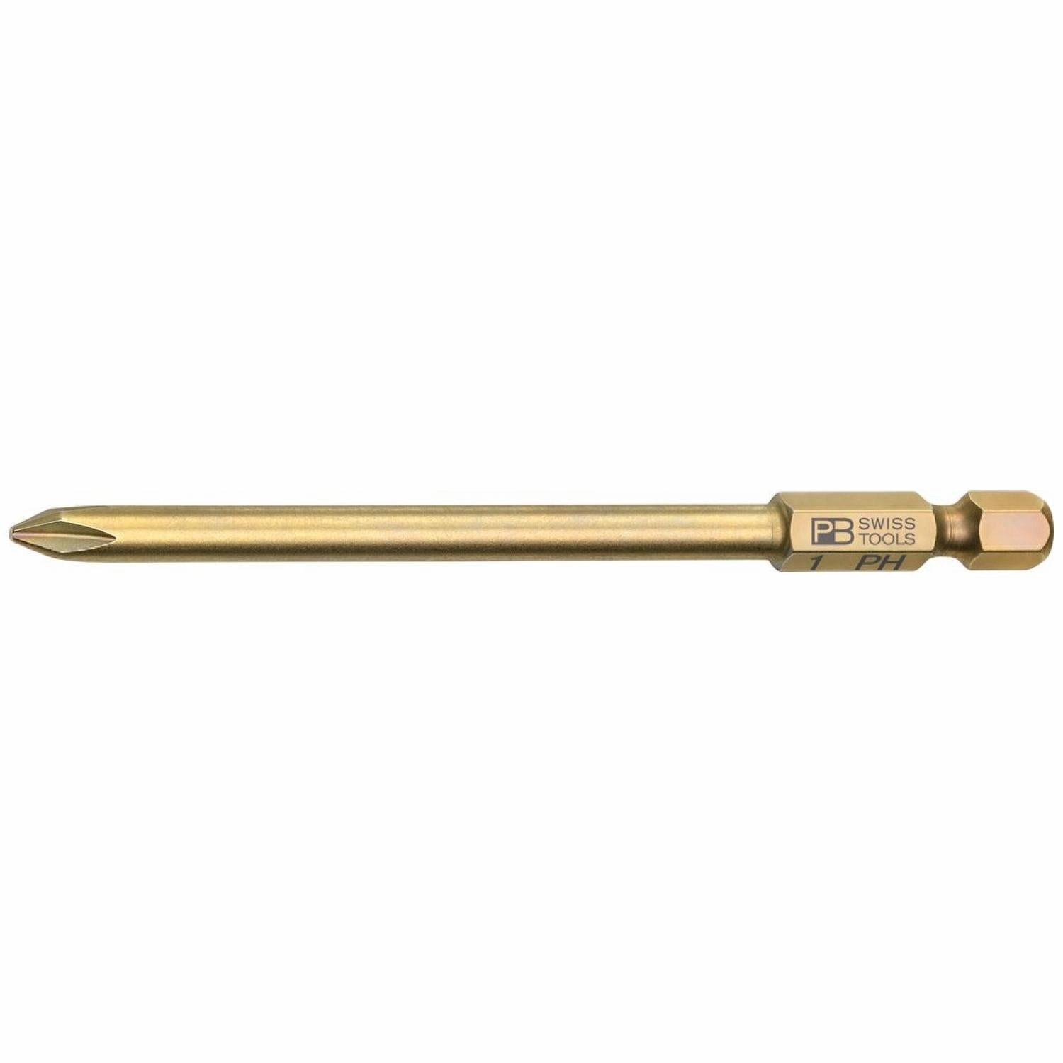 PB Swiss PB E6L.190/1 Long Blade Precision Bits for Phillips Screws, S - PH1 x 95mm