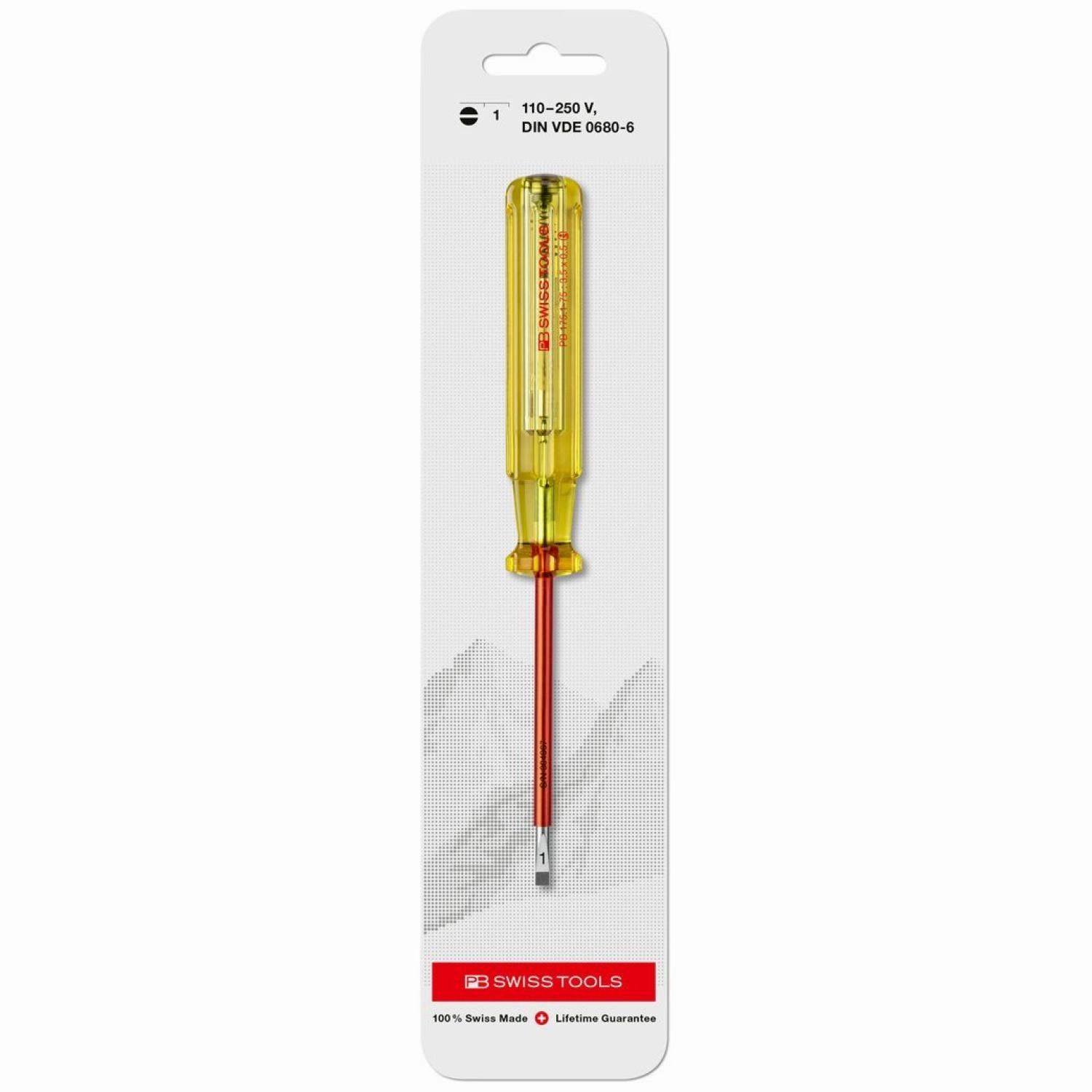 PB Swiss Tools PB 175.1-75 Voltage Tester, Skin Friendly 3.5 x 75 mm