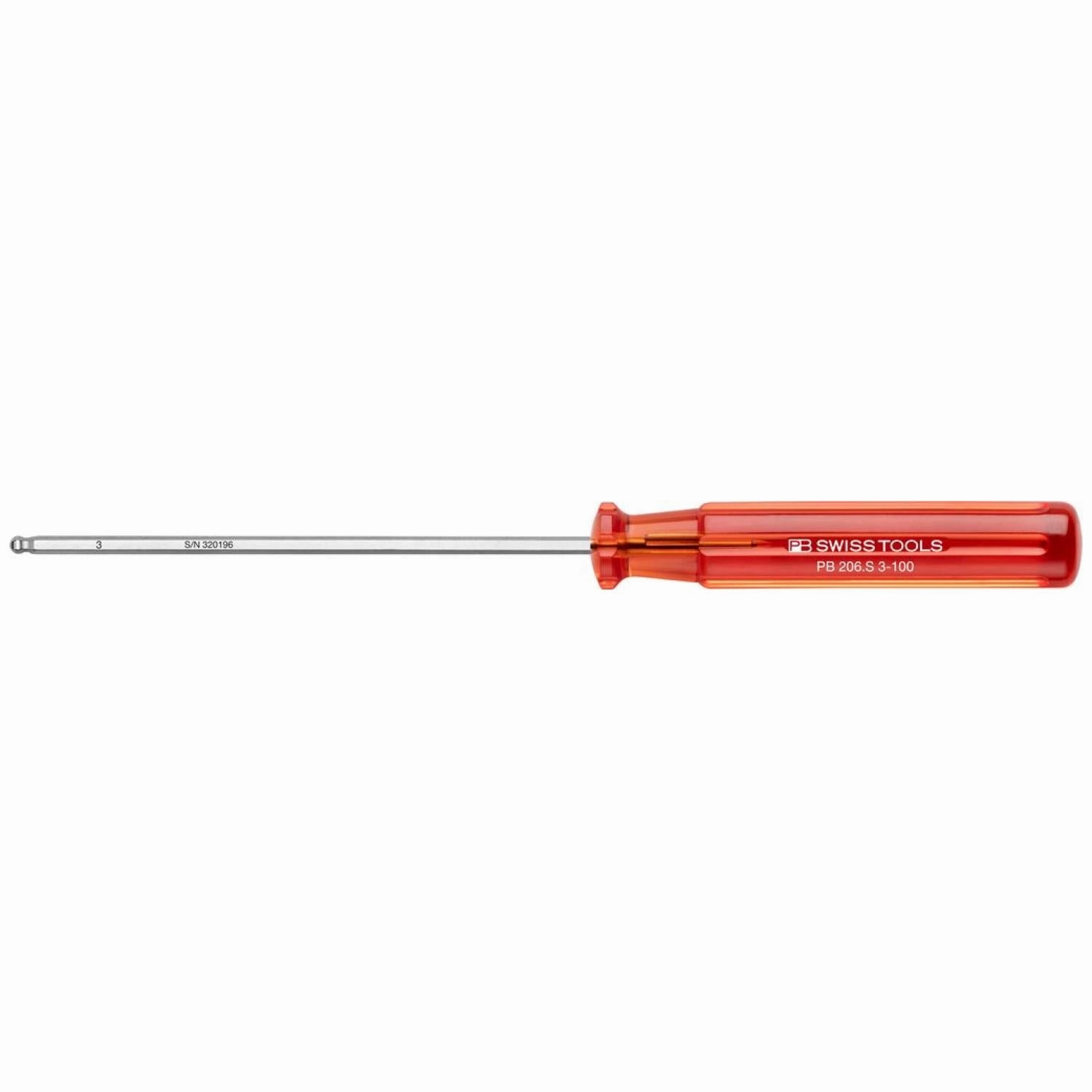 PB Swiss Tools PB 206.S 3-100 Hexagon Classic screwdrivers with ball point, 3 mm x 100mm