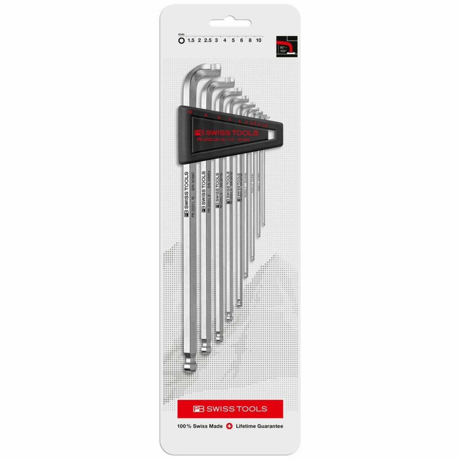 PB Swiss Tools PB 2222.LH-10 CN 90100 Key L-Wrenches Set, Hex