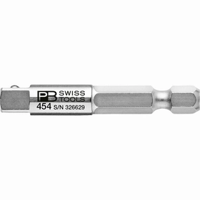 PB Swiss Tools PB 454 Adaptor For Sockets, 1/4" Hex To 1/4" Square