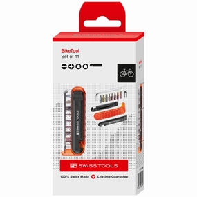PB Swiss Tools PB 470.Red CBB BikeTool: Pocket Tool with 9 screwdriving tools and two tire levers