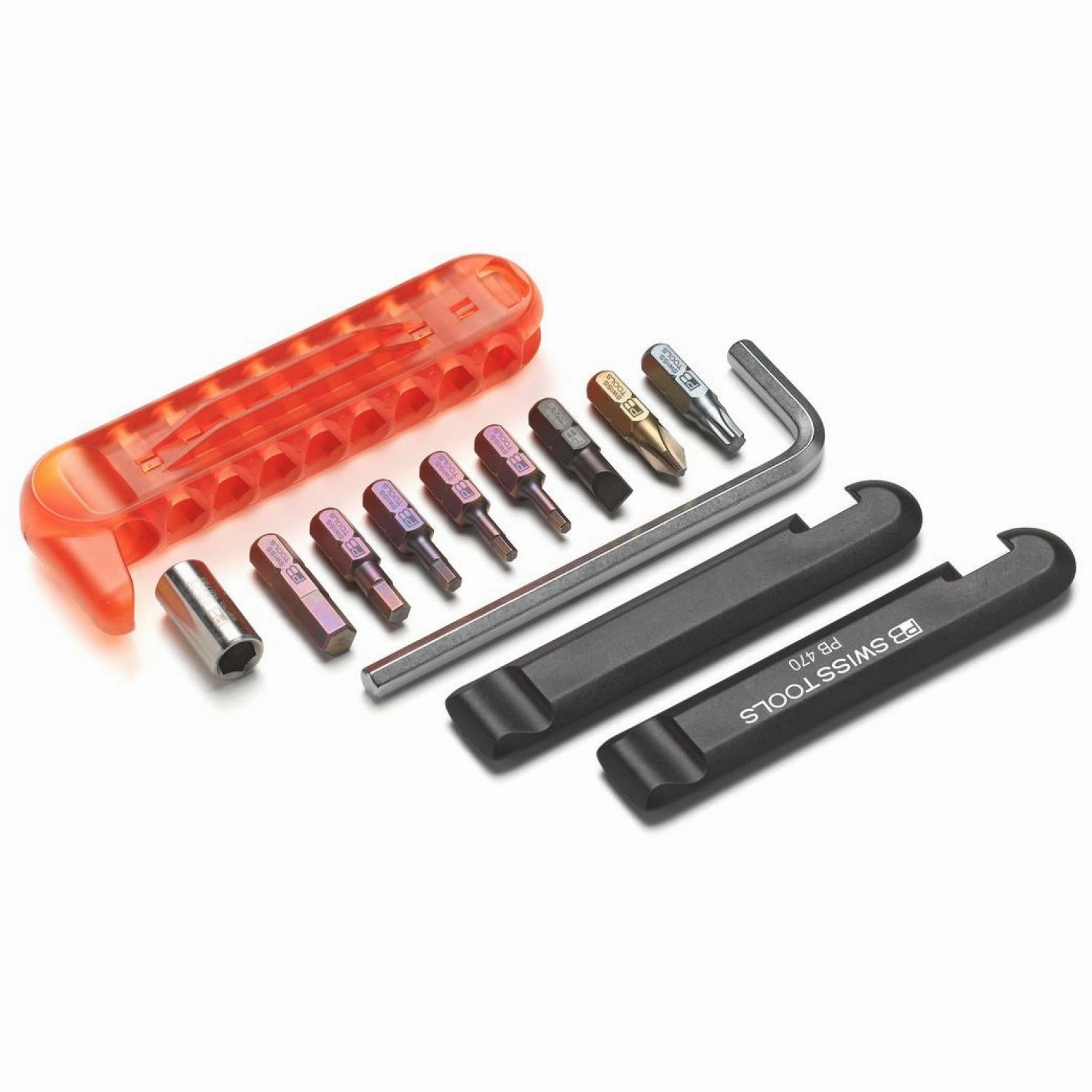 PB Swiss Tools PB 470.Red CBB BikeTool: Pocket Tool with 9 screwdriving tools and two tire levers