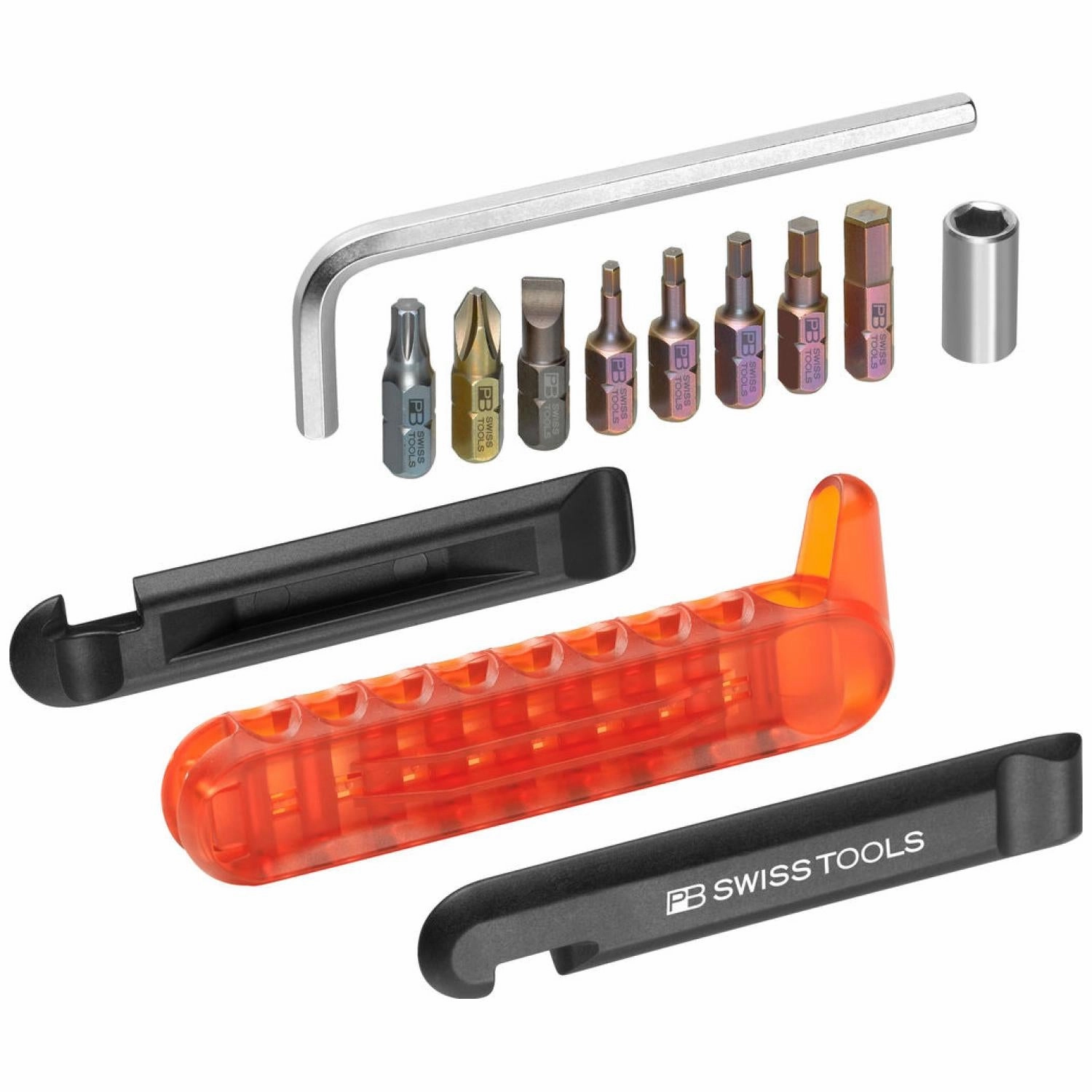 PB Swiss Tools PB 470.Red CBB BikeTool: Pocket Tool with 9 screwdriving tools and two tire levers