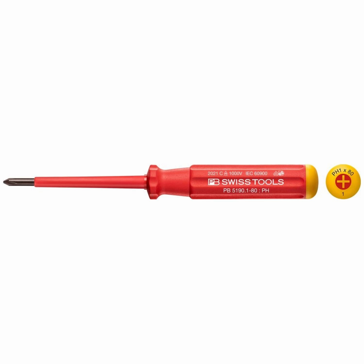 PB Swiss Tools PB 5190.1-80 Classic VDE Screwdriver Phillips Size PH1