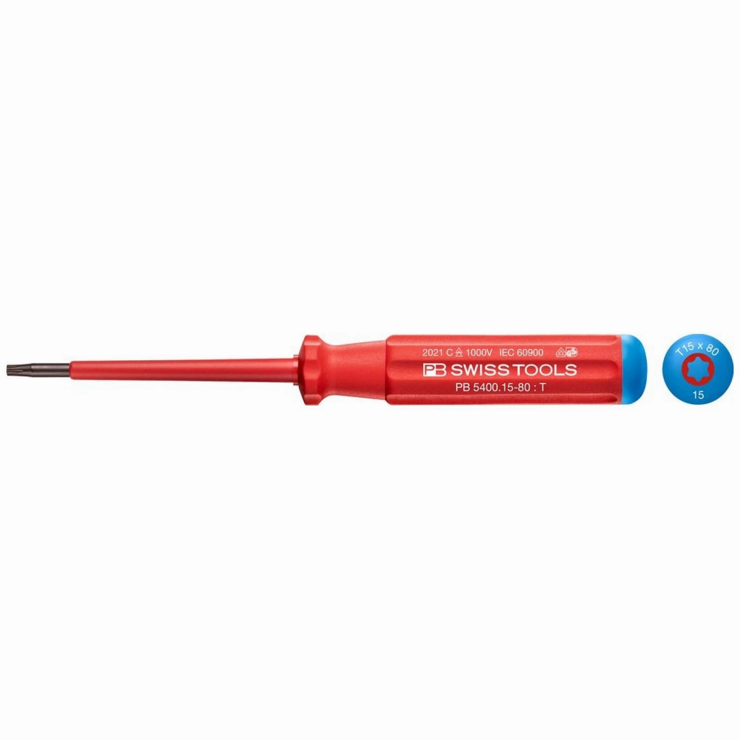 PB Swiss Tools PB 5400.15-80 Classic VDE screwdriver, TORX , Size 15