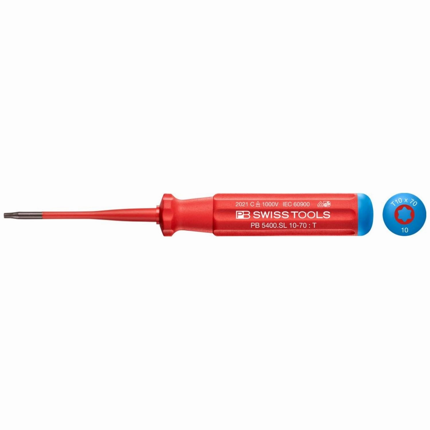 PB Swiss Tools PB 5400.SL 10-70 Classic VDE Insulated Screwdriver T10 Slim