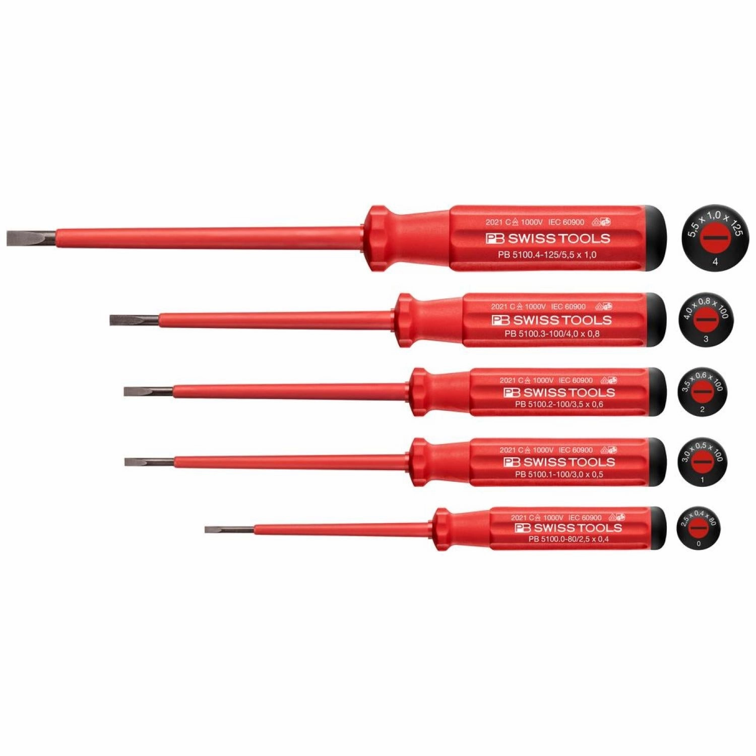 PB Swiss Tools PB 5538.CBB Classic VDE screwdriver set, fully insulated up to 1000 V AC/1500 V DC