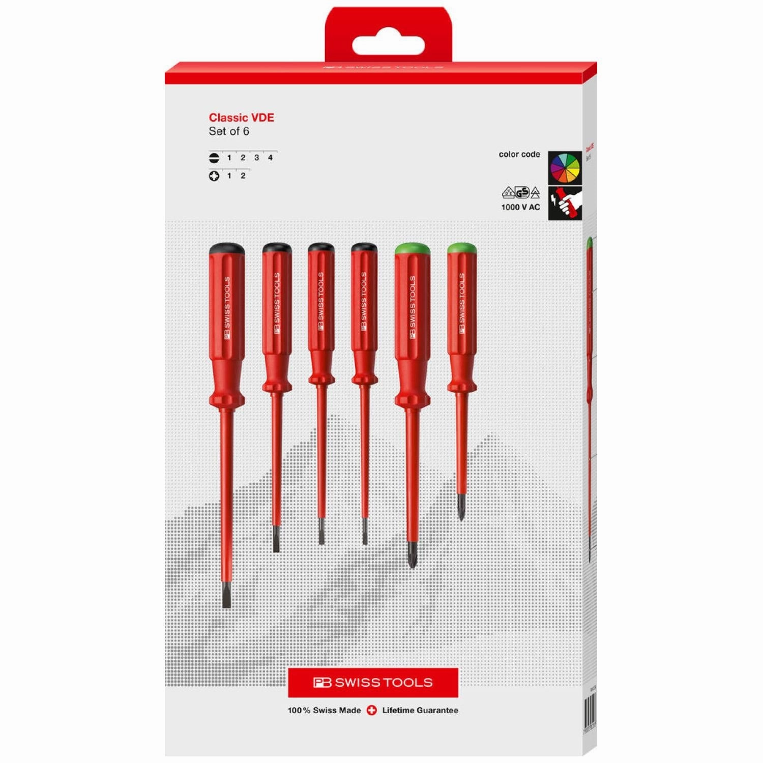 PB Swiss Tools PB 5543 Classic VDE Screwdriver Set, Slim, 6pcs
