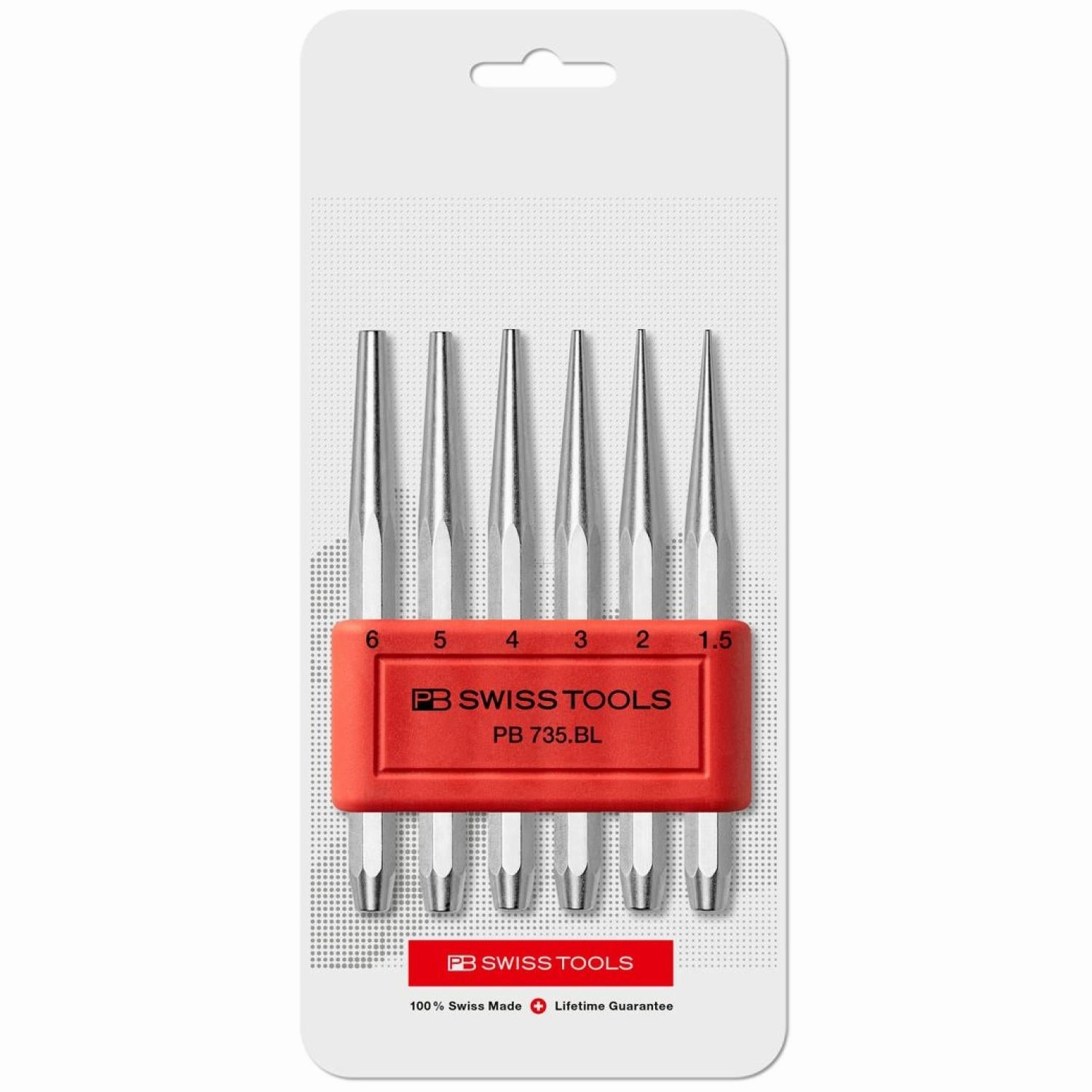 PB Swiss Tools PB 735.B CN Flat Octagonal Punch Set 6 Pieces