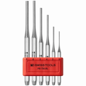 PB Swiss Tools PB 750.BL Parallel Pin Punch Set Octagonal Shaft 6-Piece 2-7 mm