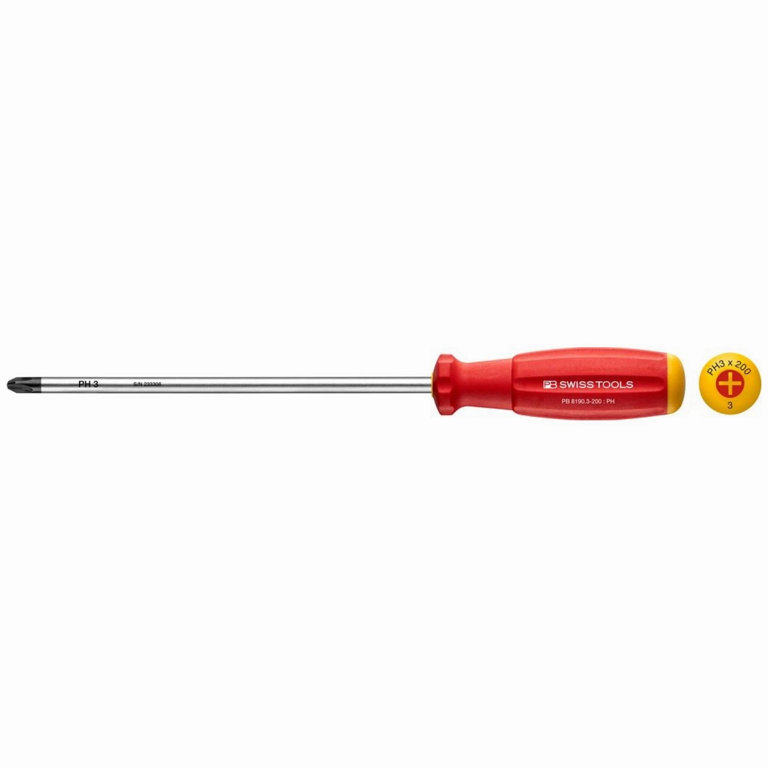 PB Swiss Tools PB 8190.3-200 SwissGrip Screwdrivers PH3, 200 mm