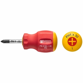 PB Swiss Tools PB 8195.1-30 Swiss Grip Stubby Screwdrivers 1 mm