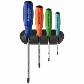 PB Swiss Tools PB 8242.RB SwissGrip Screwdriver Set With Wall Mount, 4-Pieces