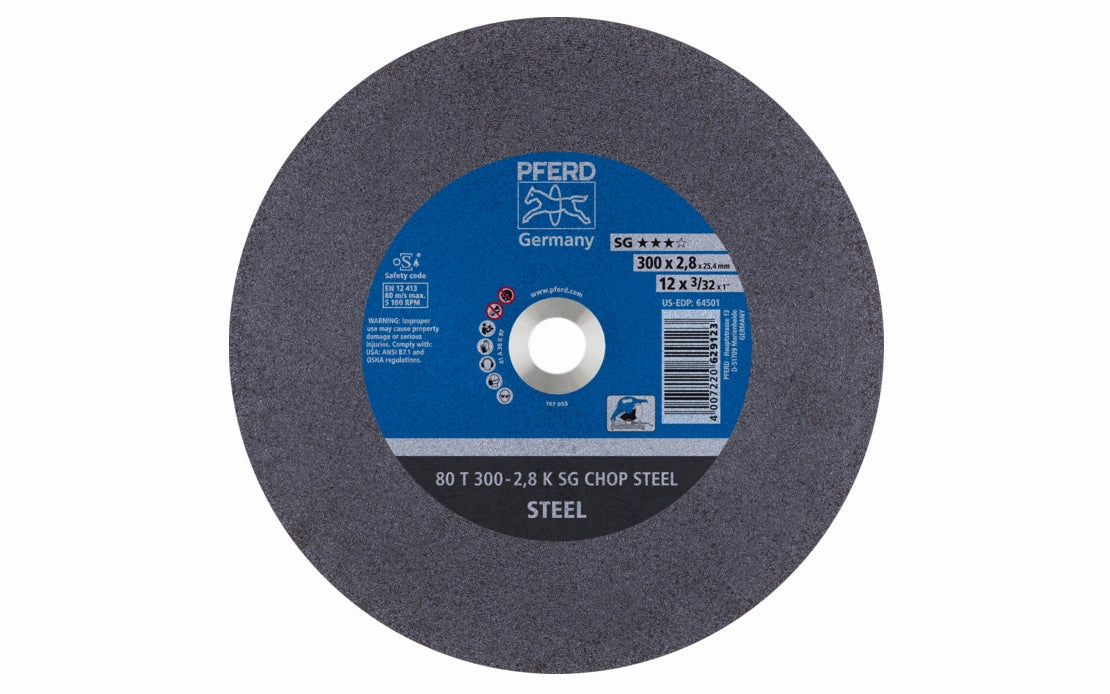 Pferd 12" Cut-Off Wheel - 3/32" Thick ~ 1" Arbor